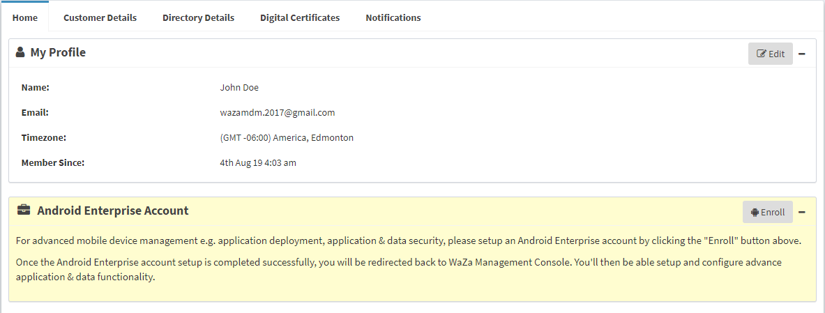 Android Enterprise Enrollment
