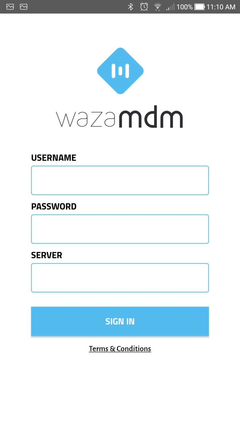 Login to WaZa Mobile Device Management