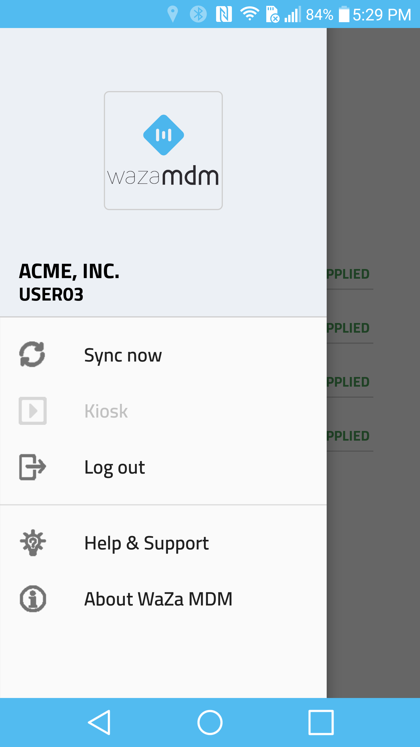 WaZa MDM Mobile Application